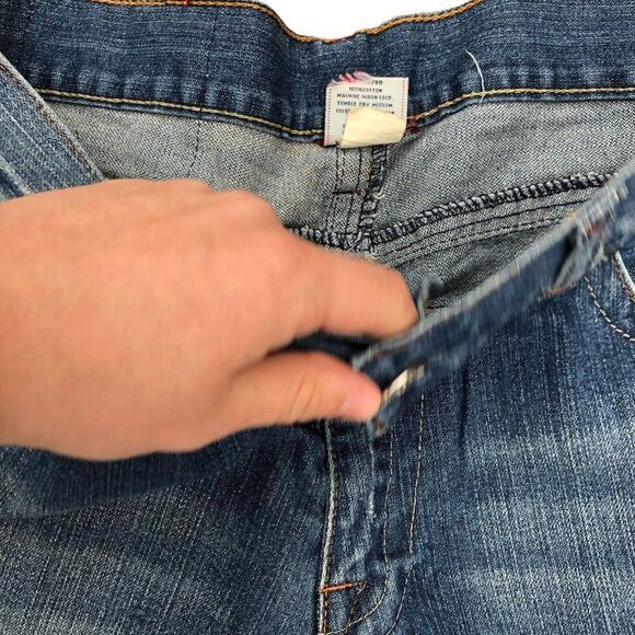 True Religion Jeans Size 38 JOEY BIG T Snakeskin Blue - Picture 10 of 12